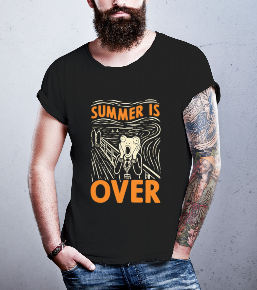 Summer Is Over Frog The Scream Teacher Art Print T-Shirt