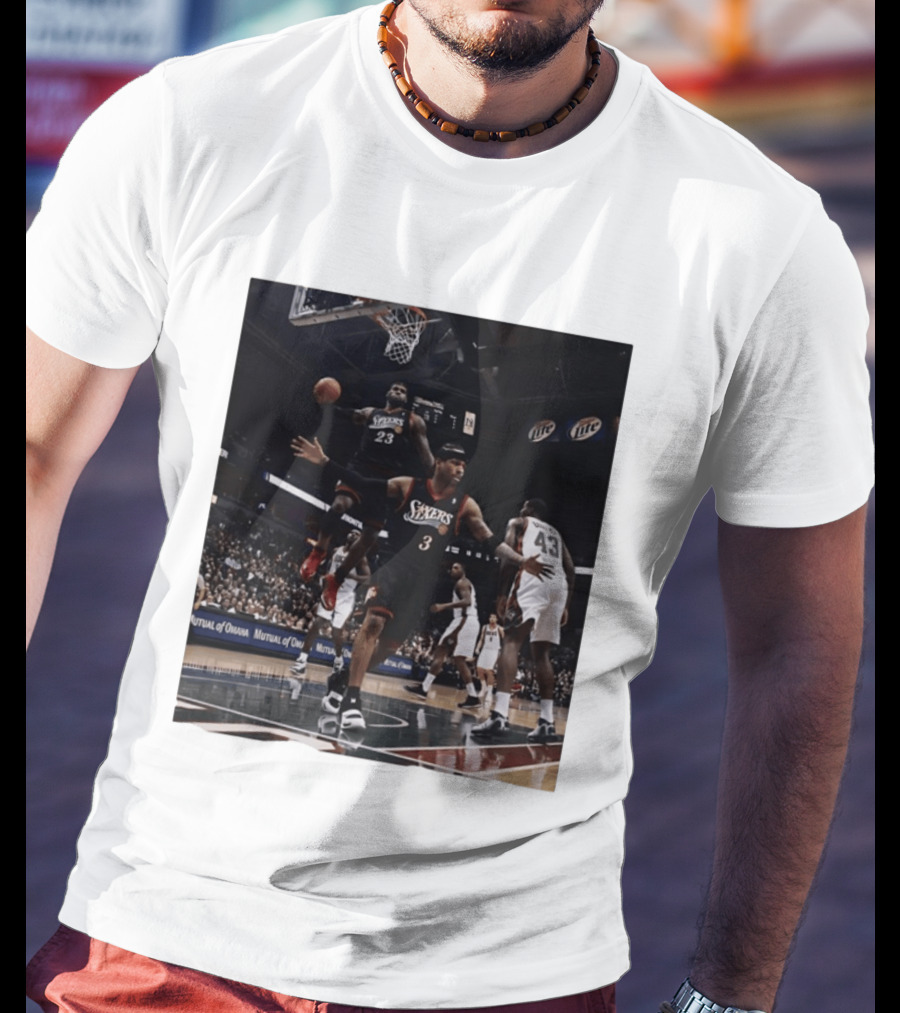 Philadelphia 76ers A.I. LeBron James Iconic Basketball Moment T-Shirt