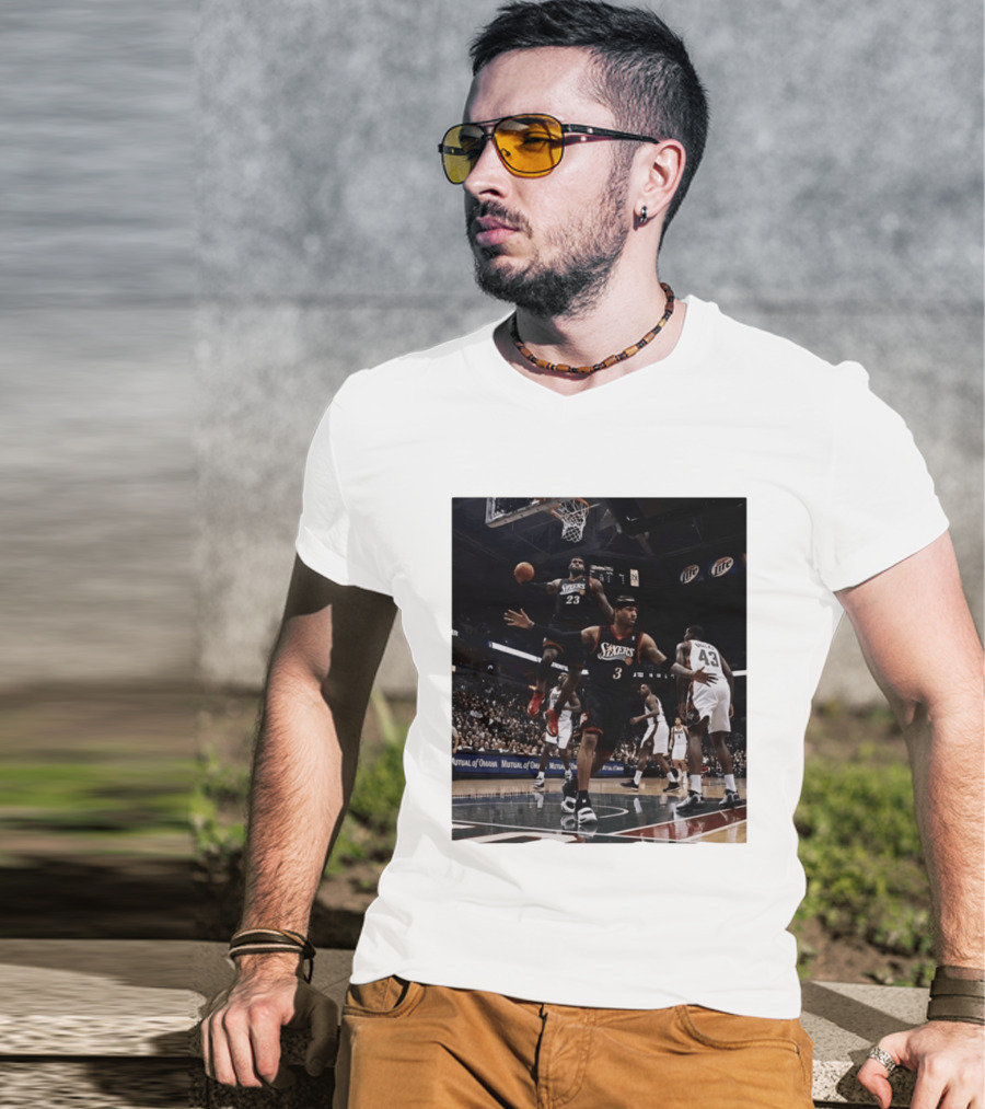 Philadelphia 76ers A.I. LeBron James Iconic Basketball Moment T-Shirt