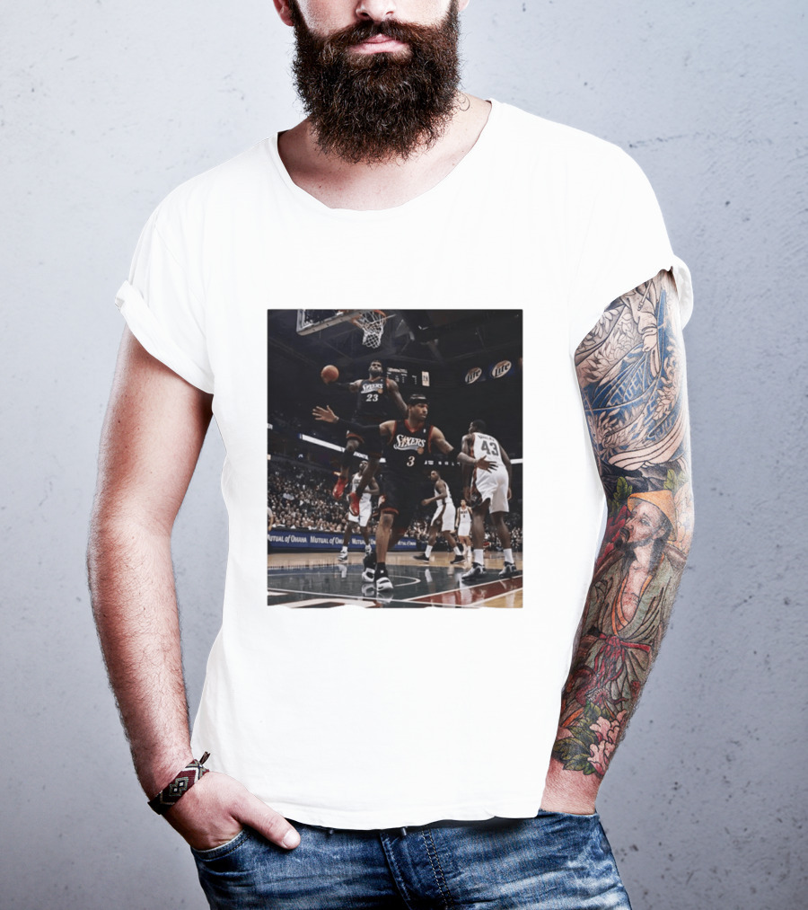 Philadelphia 76ers A.I. LeBron James Iconic Basketball Moment T-Shirt