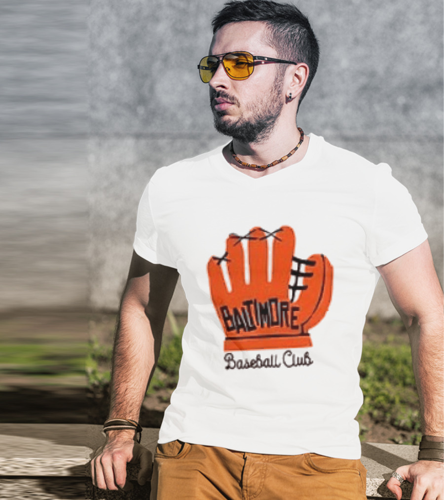 MLB Baltimore Orioles Baseball Club Orange Glove Always Better In Baltimore T-Shirt