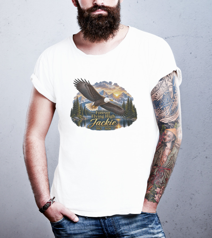 Forever Flying High Jackie Bald Eagle 2012 2026 Majestic Mountain Landscape T-Shirt
