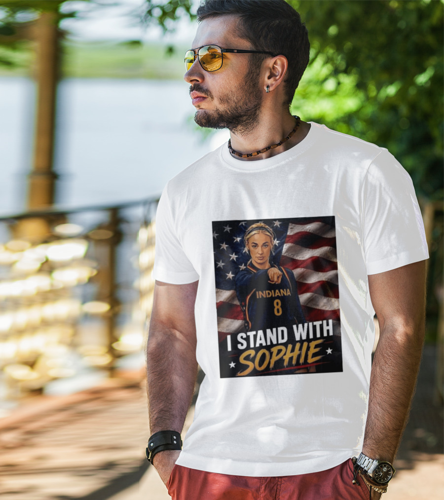 I Stand With Sophie Cunningham Indiana 8 American Flag T-Shirt
