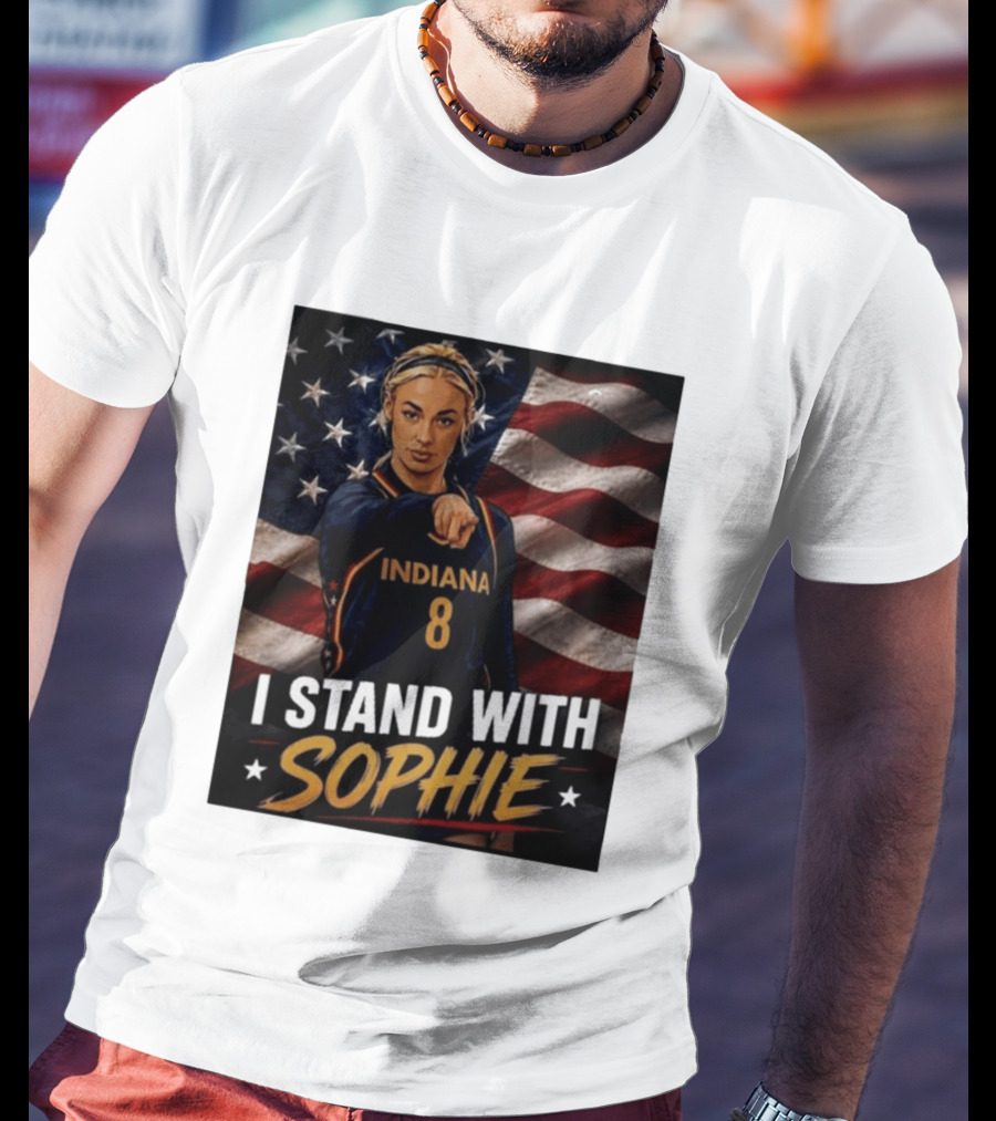 I Stand With Sophie Cunningham Indiana 8 American Flag T-Shirt