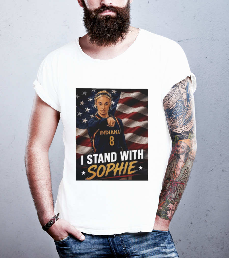 I Stand With Sophie Cunningham Indiana 8 American Flag T-Shirt