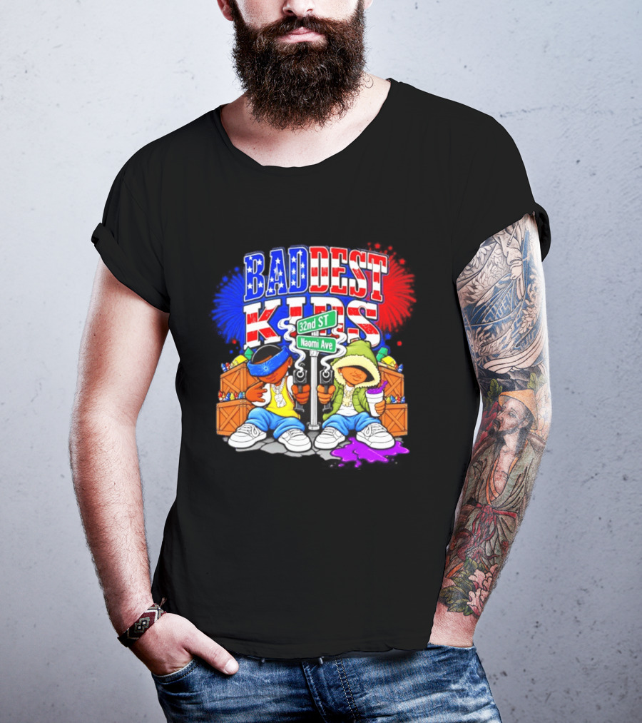 Baddest Kids 32nd St Naomi Ave Streetwear T-Shirt