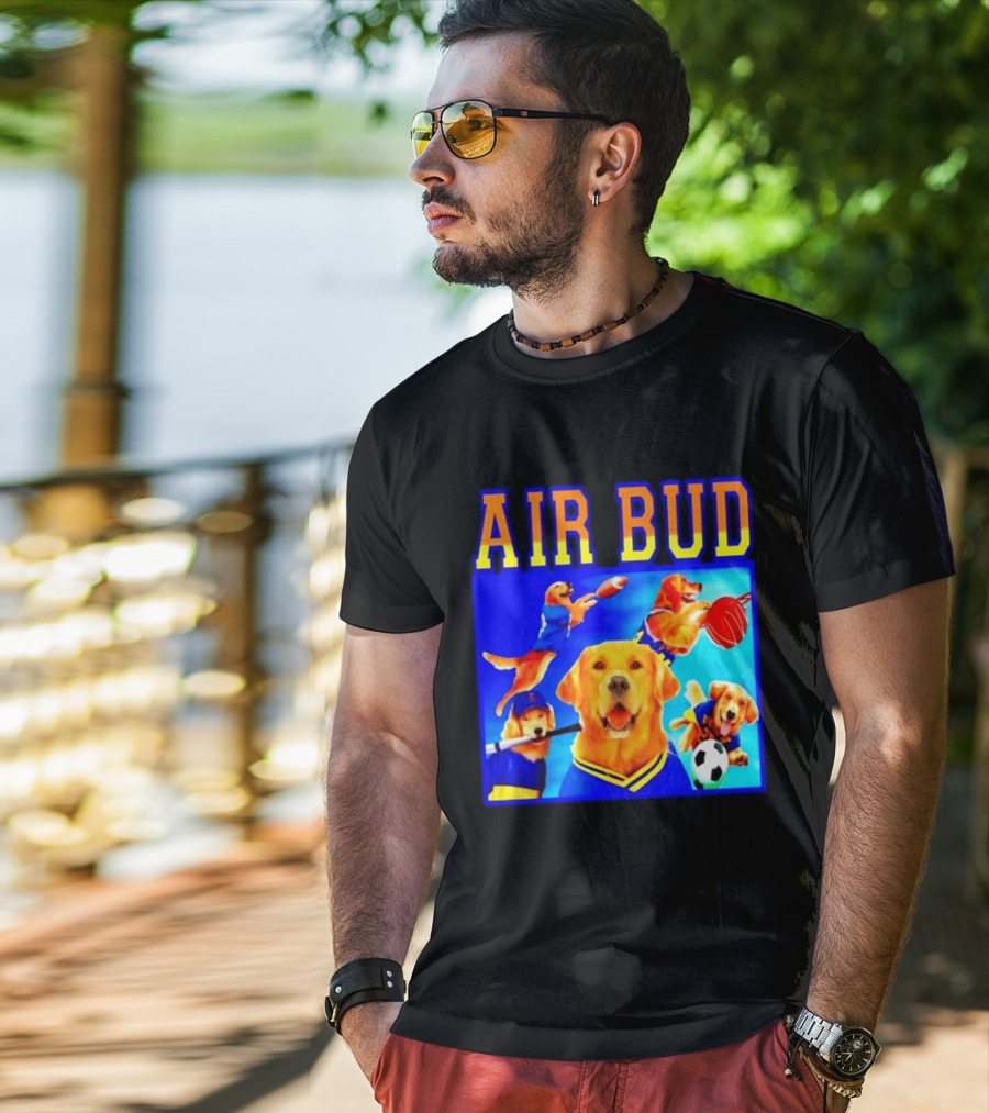 Air Bud Golden Retriever Basketball Football Soccer Sports Collage T-Shirt