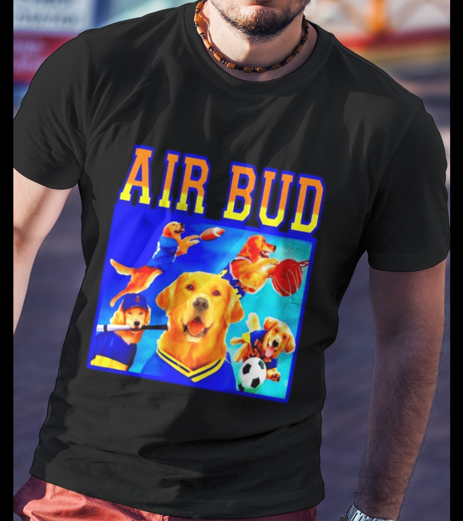 Air Bud Golden Retriever Basketball Football Soccer Sports Collage T-Shirt