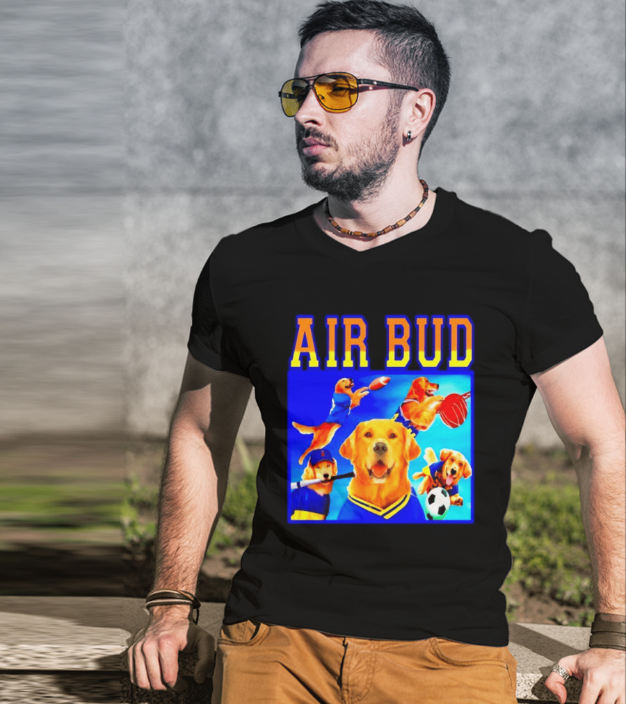 Air Bud Golden Retriever Basketball Football Soccer Sports Collage T-Shirt