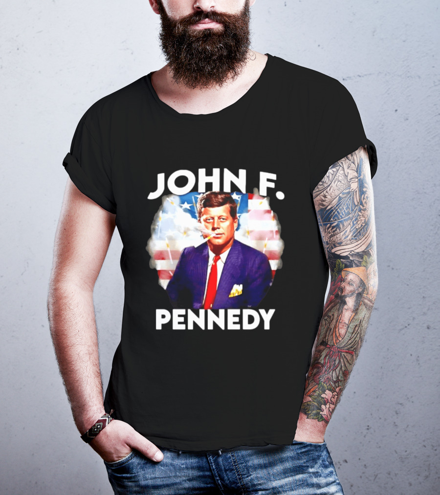 John F Pennedy JFK President Smoking Vape Flag T-Shirt