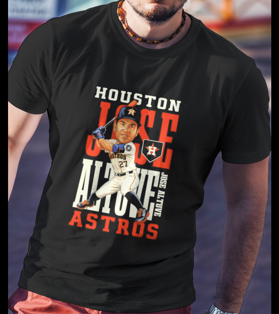 Houston Astros Jose Altuve Baseball Caricature T-Shirt