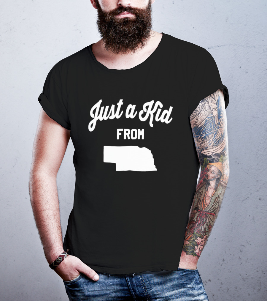 Just A Kid From Nebraska Map T-Shirt