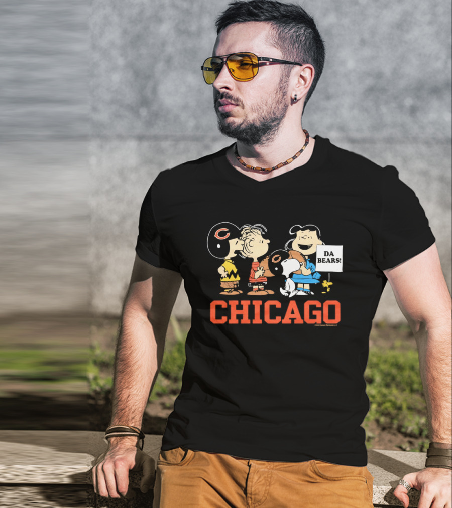 Chicago Bears Peanuts Characters Collaboration Da Bears T-Shirt