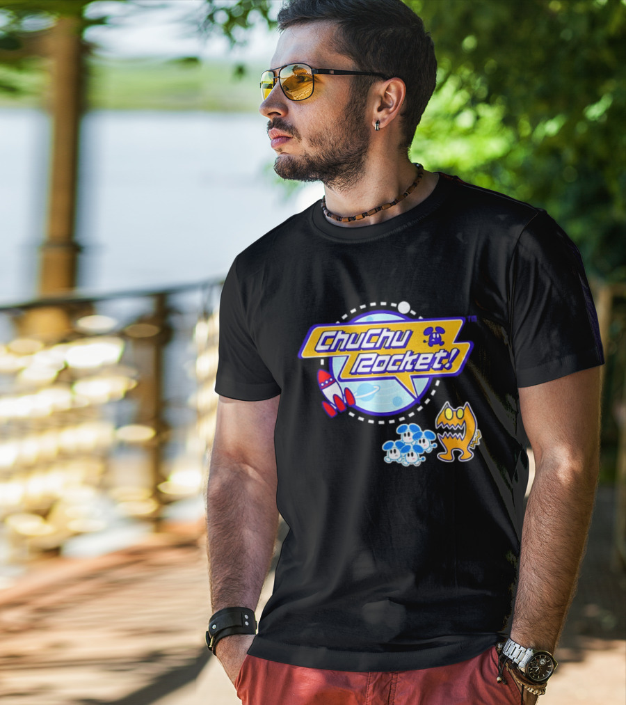 ChuChu Rocket Iconic Game Logo With Spaceship And Characters T-Shirt