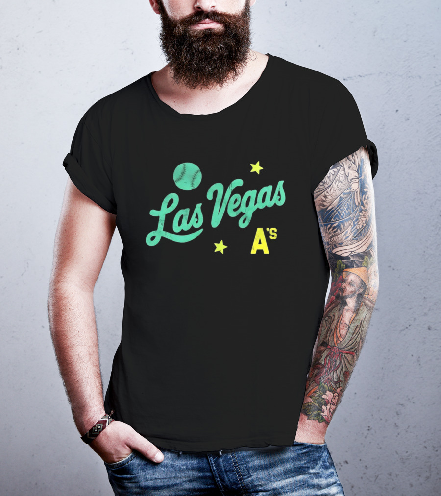 Las Vegas A's Baseball Script Stars T-Shirt