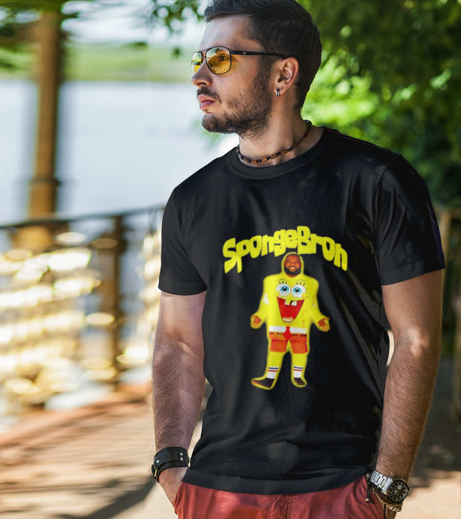 SpongeBron LeBron James Los Angeles Lakers T-Shirt