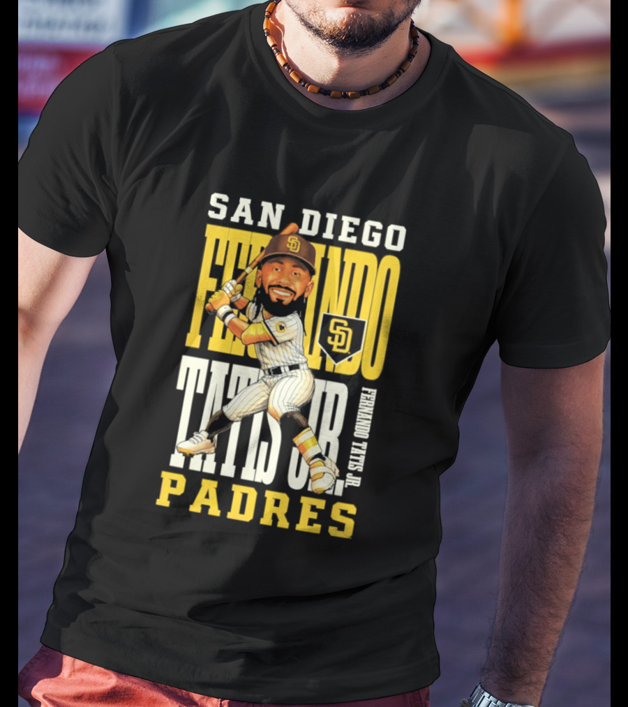 San Diego Padres Fernando Tatis Jr. Baseball Caricature SD Padres T-Shirt