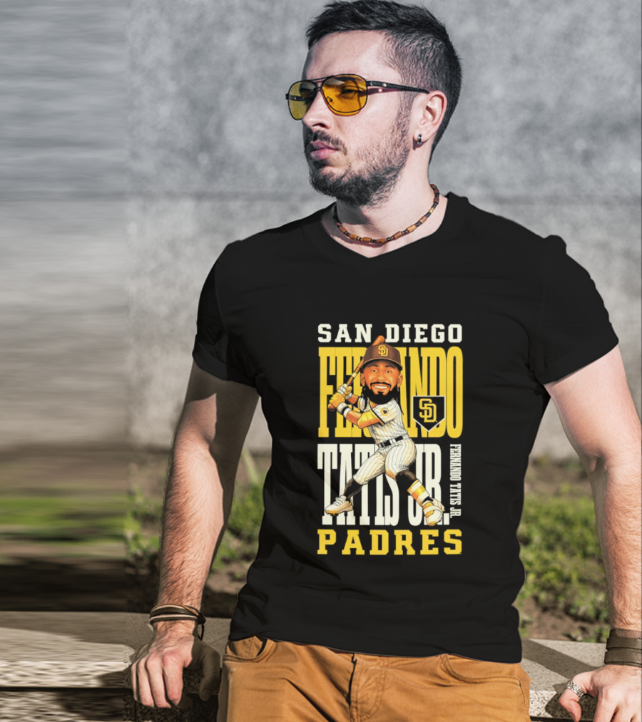 San Diego Padres Fernando Tatis Jr. Baseball Caricature SD Padres T-Shirt