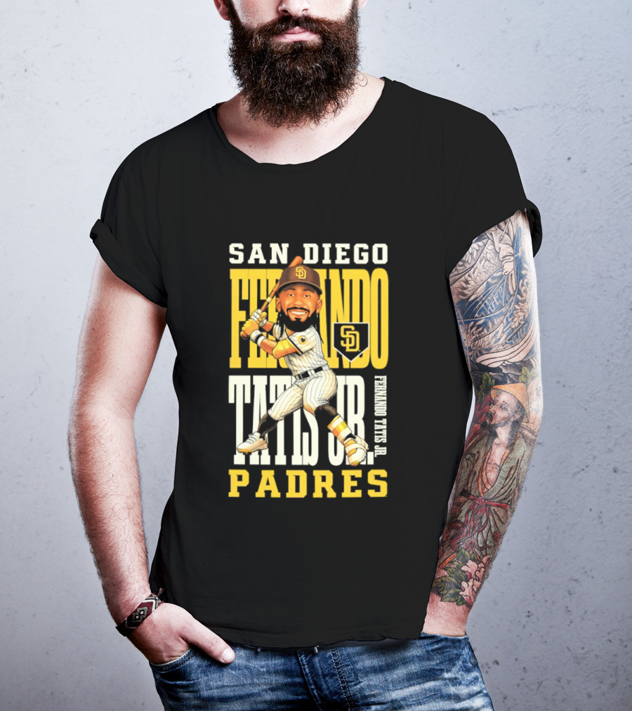 San Diego Padres Fernando Tatis Jr. Baseball Caricature SD Padres T-Shirt