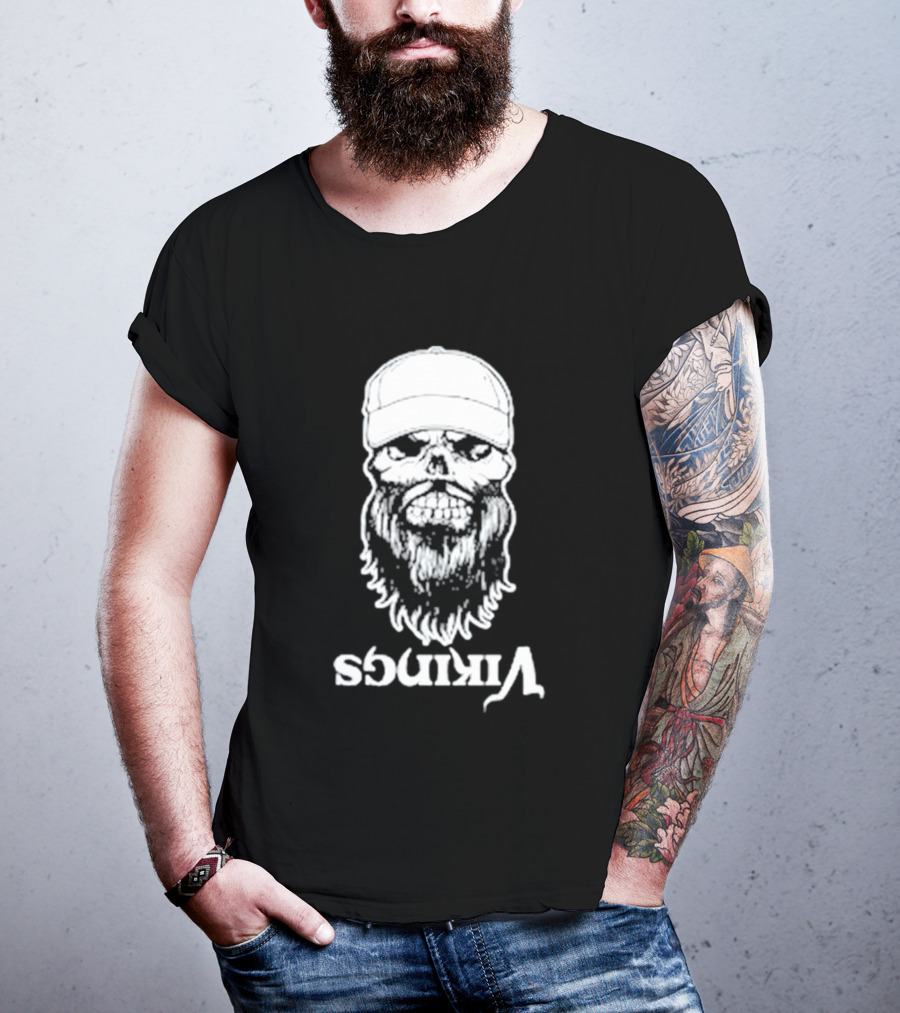 Luke Combs Vikings Tour Skull Beard Hat T-Shirt