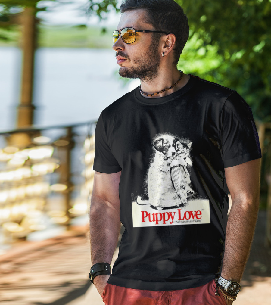 Puppy Love Naive Romance In Print T-Shirt