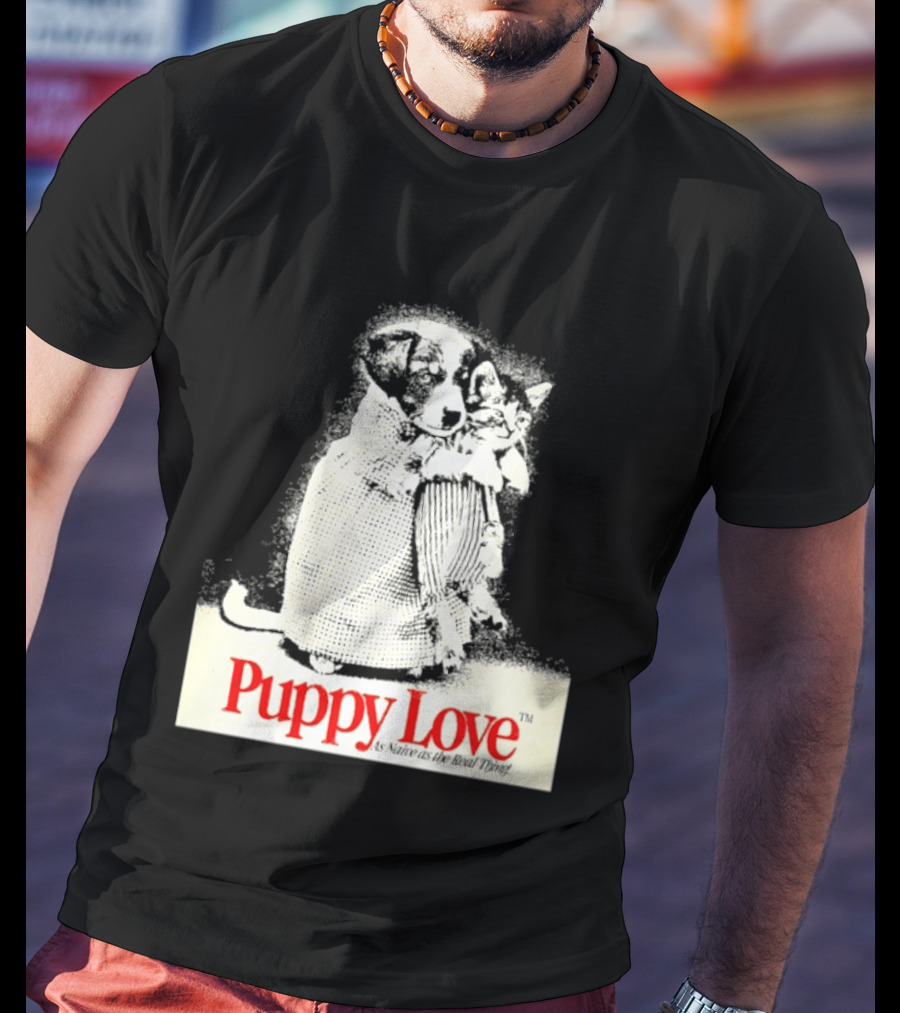 Puppy Love Naive Romance In Print T-Shirt