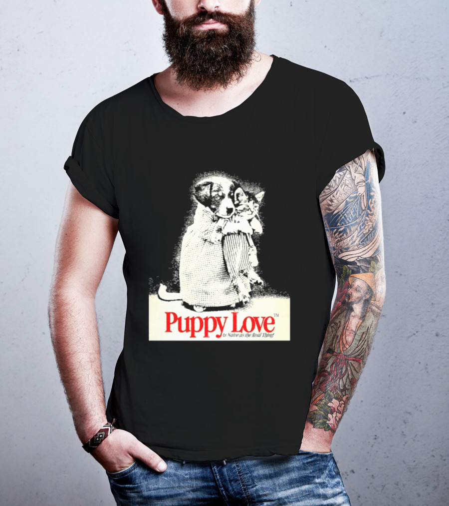 Puppy Love Naive Romance In Print T-Shirt