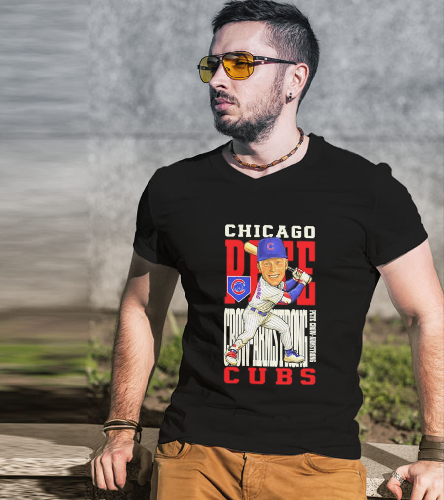 Chicago Pete Cubs Baseball Caricature Clash T-Shirt