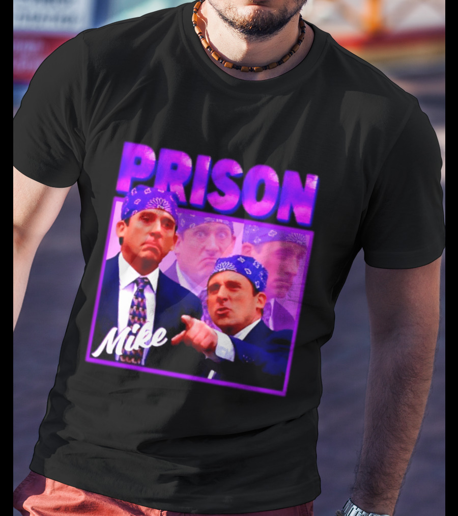 Prison Mike The Office Steve Carell Michael Scott Bandana Suit T-Shirt