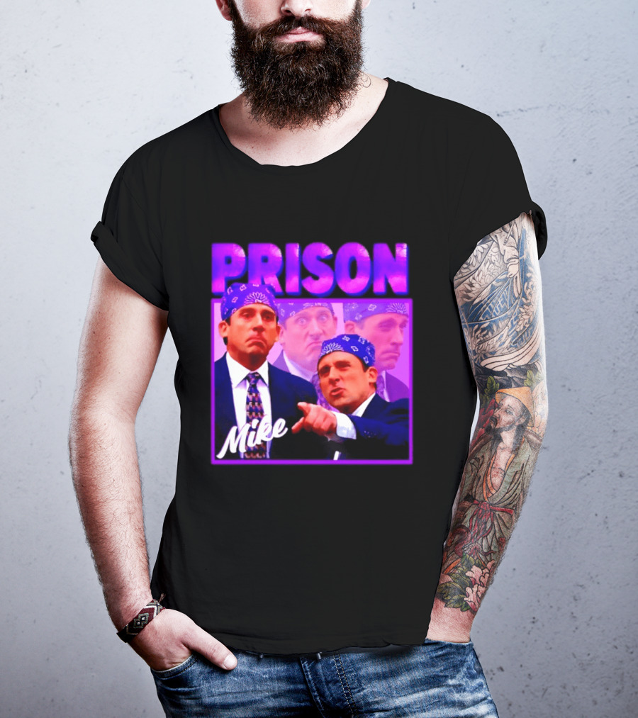 Prison Mike The Office Steve Carell Michael Scott Bandana Suit T-Shirt