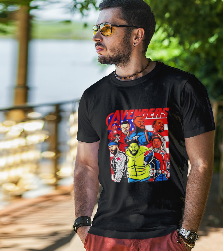 Avengers Basketball Superstars LeBron James Stephen Curry Kevin Durant Anthony Davis Hulk Ant Man T-Shirt