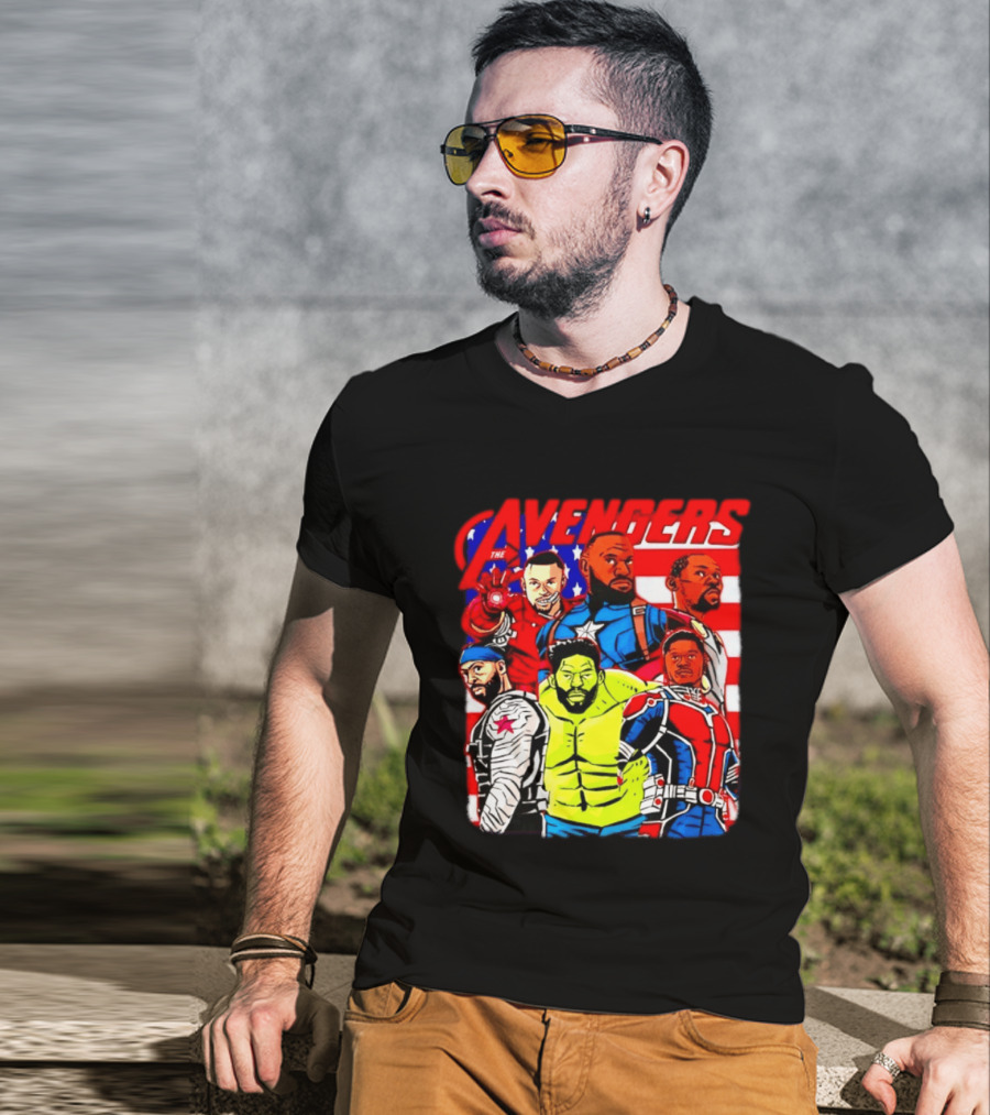 Avengers Basketball Superstars LeBron James Stephen Curry Kevin Durant Anthony Davis Hulk Ant Man T-Shirt