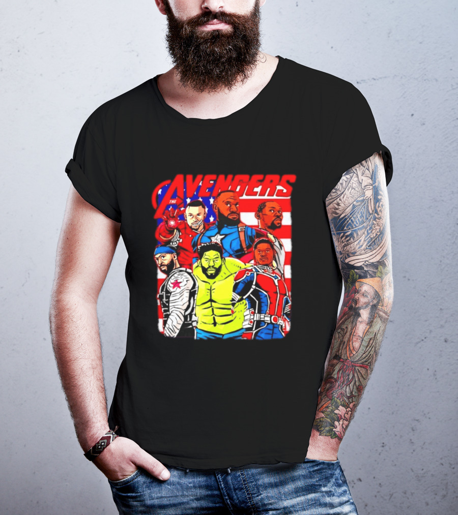 Avengers Basketball Superstars LeBron James Stephen Curry Kevin Durant Anthony Davis Hulk Ant Man T-Shirt