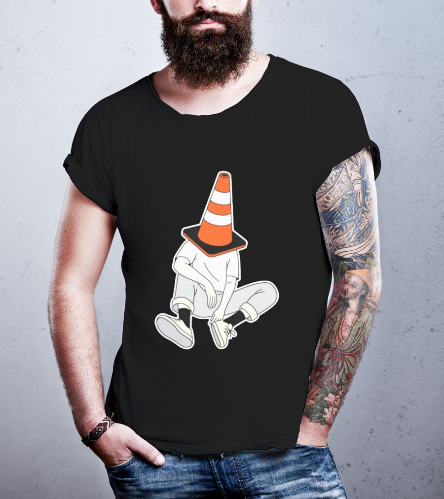 Under Construction Introvert Mode Traffic Cone Head Silent Reflection T-Shirt