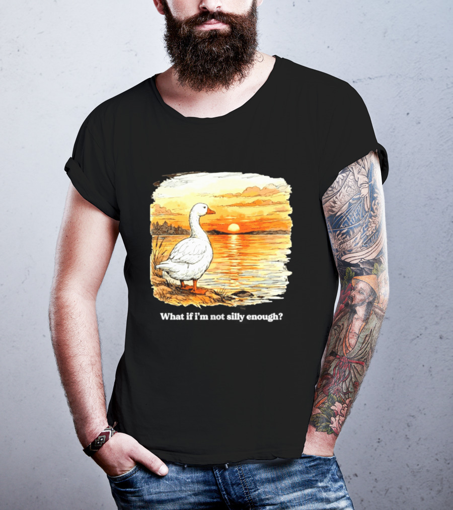 What If I'm Not Silly Enough Goose Sunset Scene Landscape T-Shirt