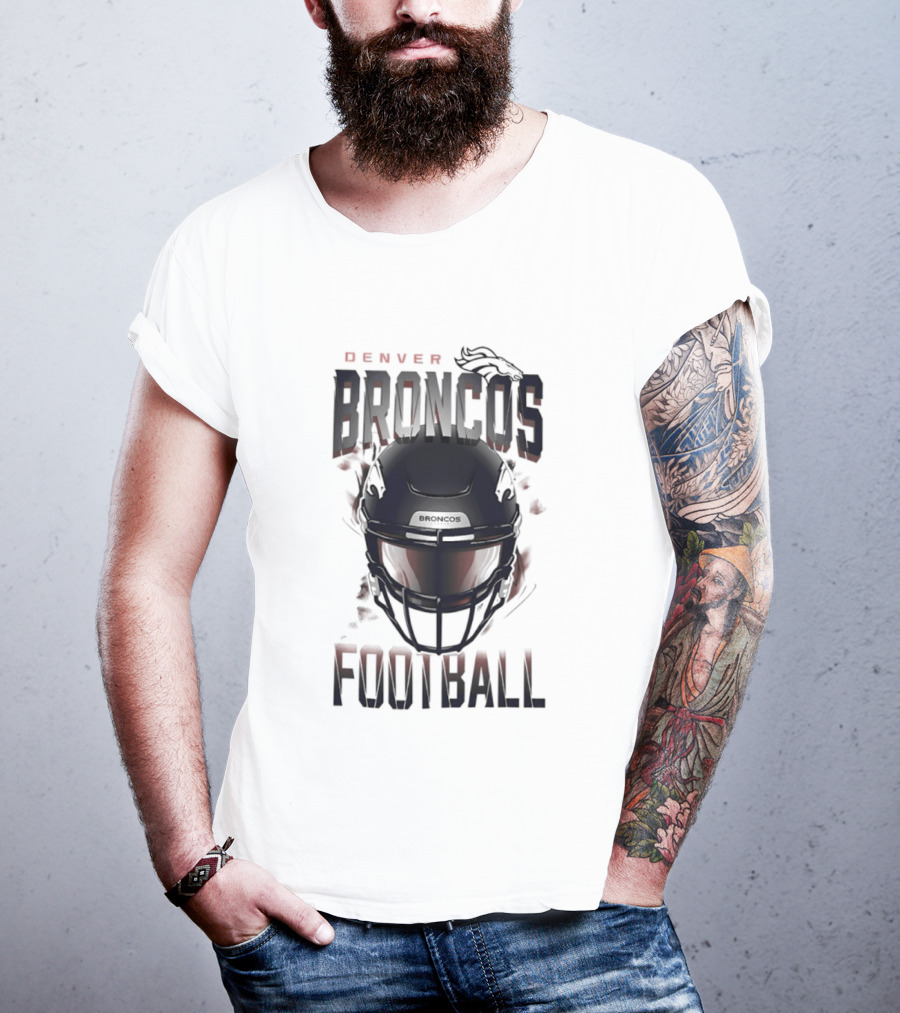 Denver Broncos Football Helmet 2026 Season Broncos Football T-Shirt