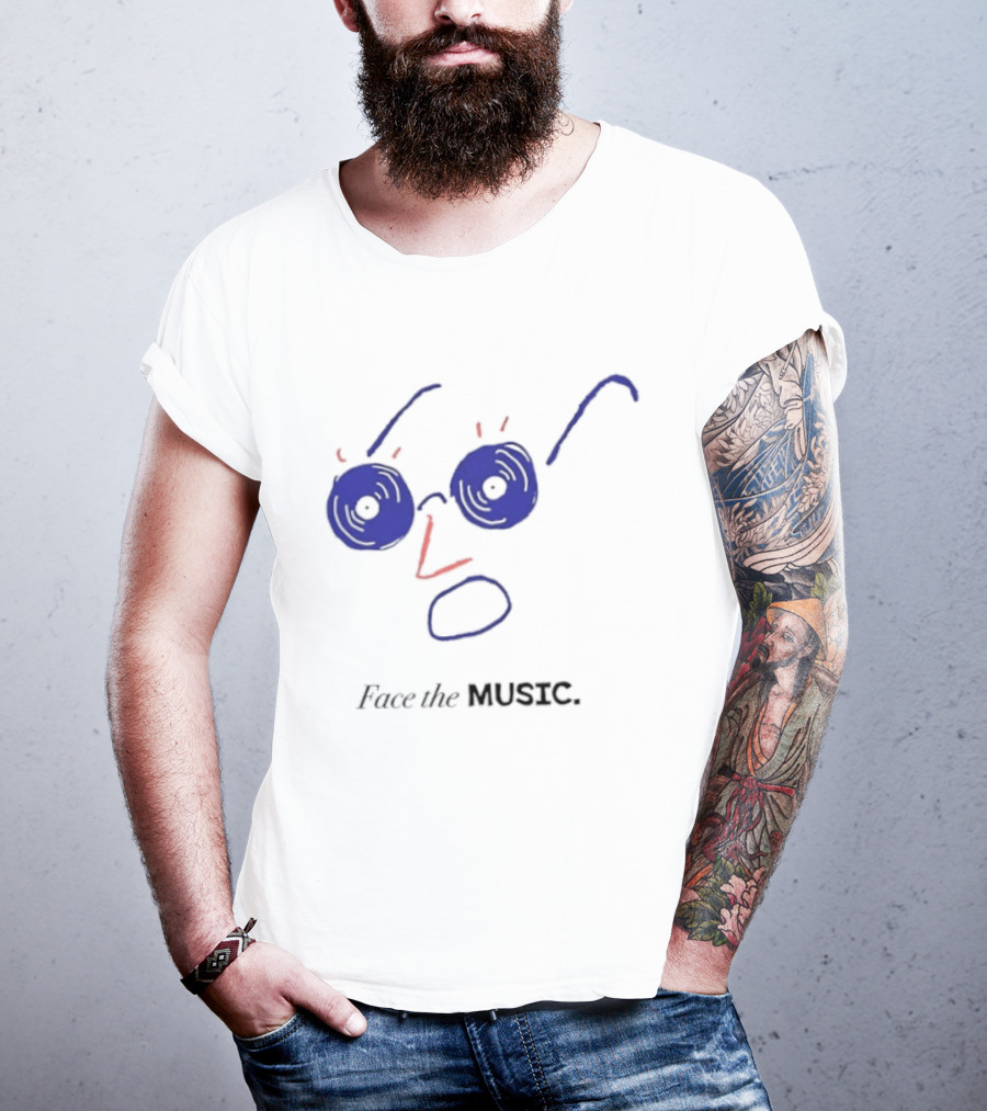 Face The Music Vinyl Record Audiophile Minimalist T-Shirt