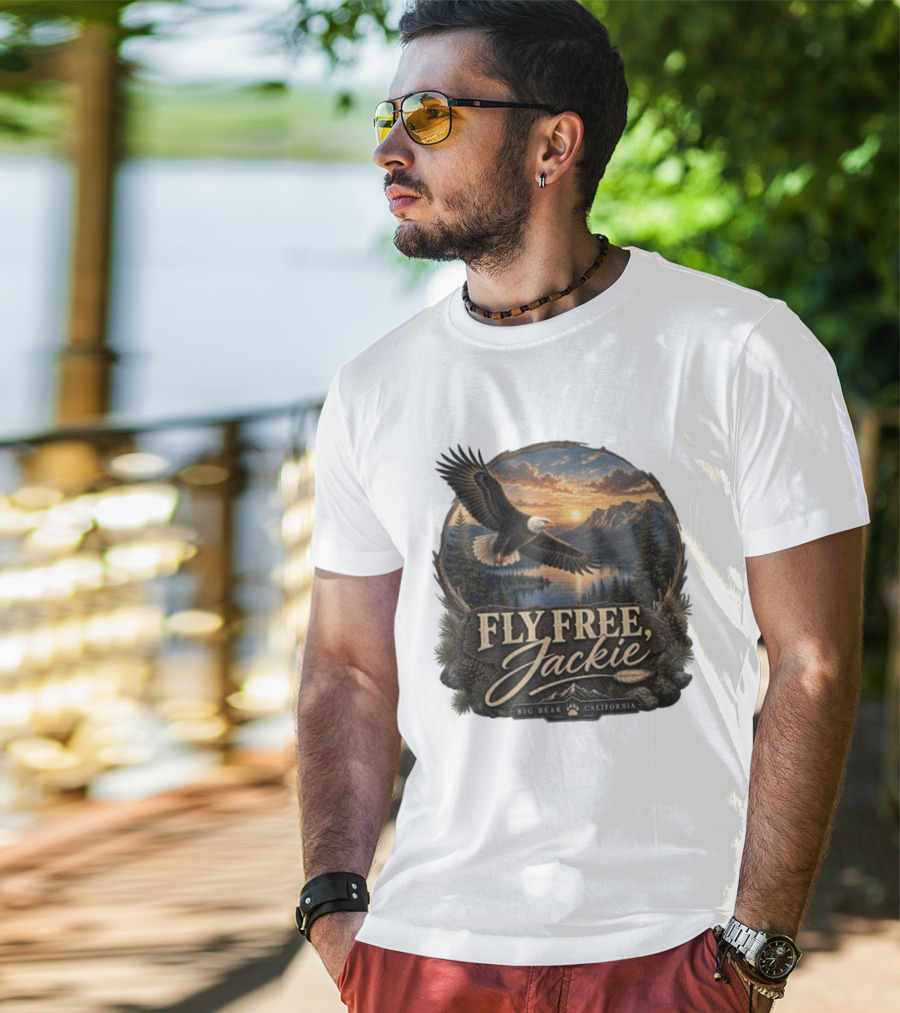 Fly Free Jackie Eagle Soaring Big Bear California Sunset T-Shirt