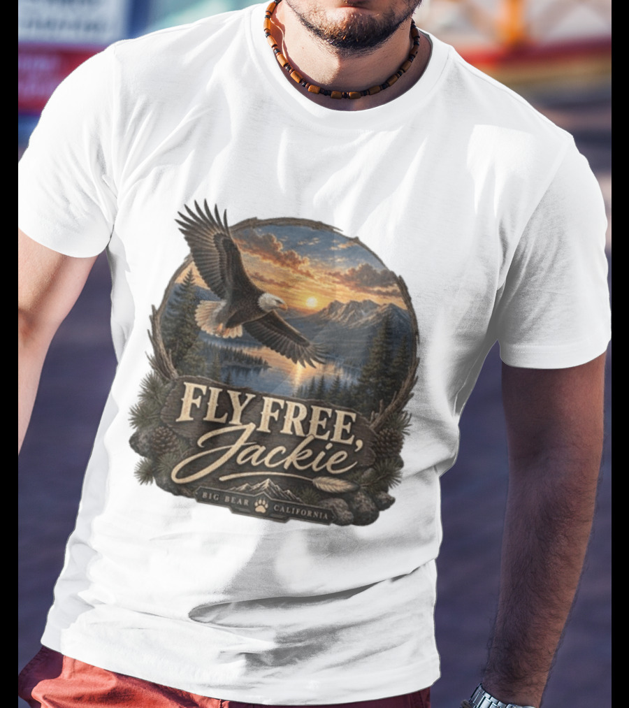 Fly Free Jackie Eagle Soaring Big Bear California Sunset T-Shirt