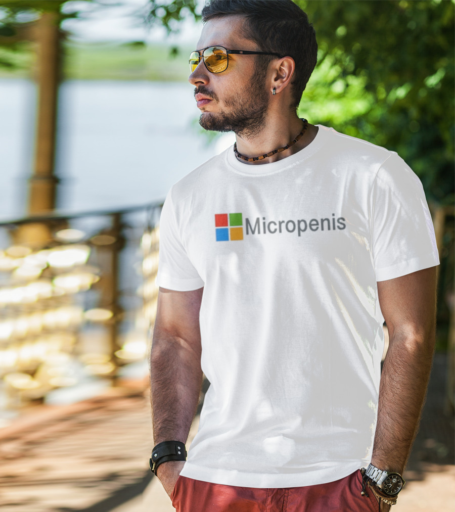 Micropenis Text With Microsoft T-Shirt