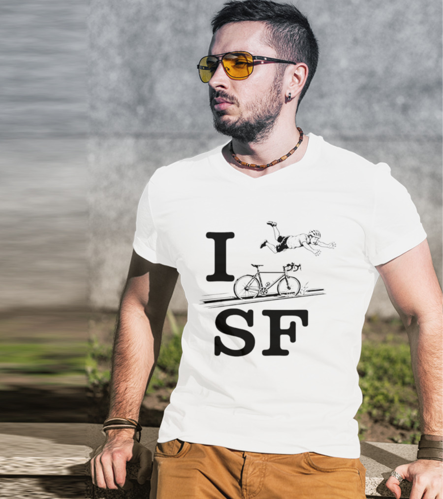 I Love SF Cycling Accident Bike Humor T-Shirt