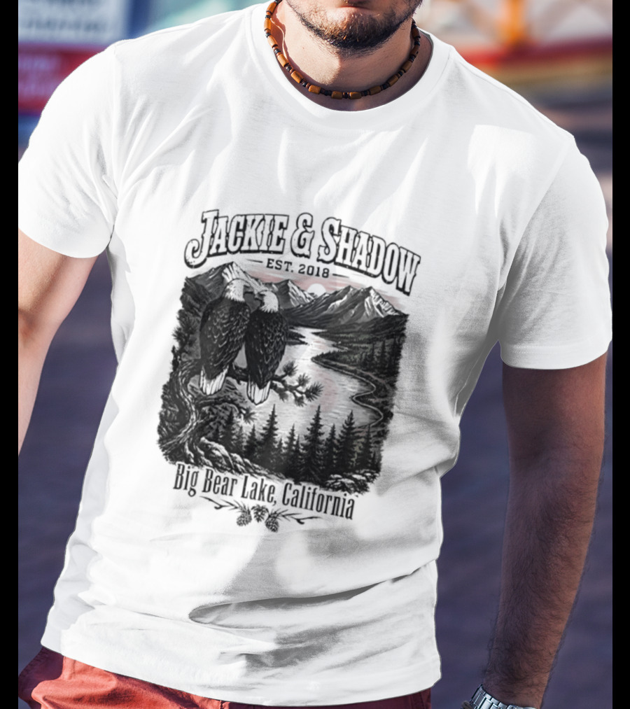 Jackie And Shadow Est 2018 Big Bear Lake California Mountain Scene T-Shirt