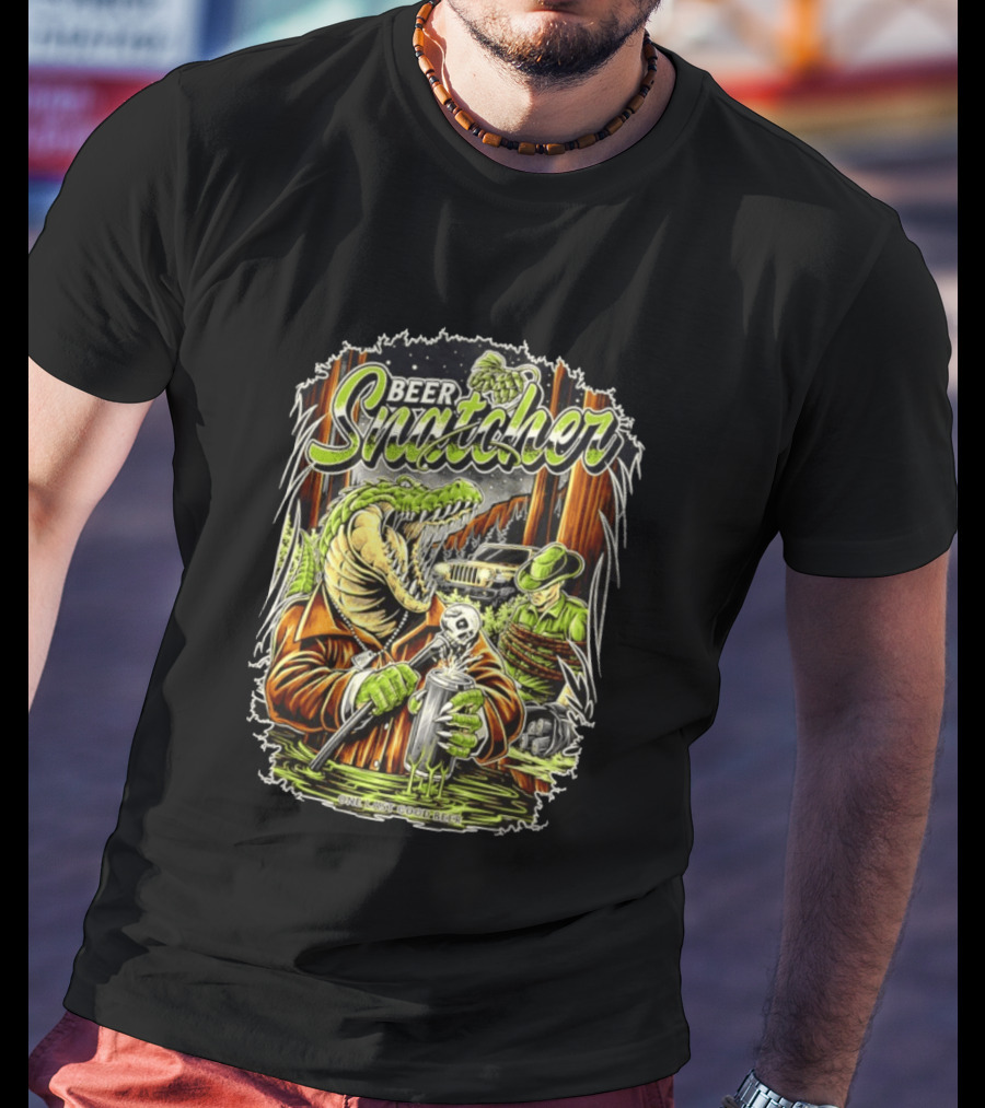 Beer Snatcher Alligator One Last Good Beer Hunter Scene T-Shirt
