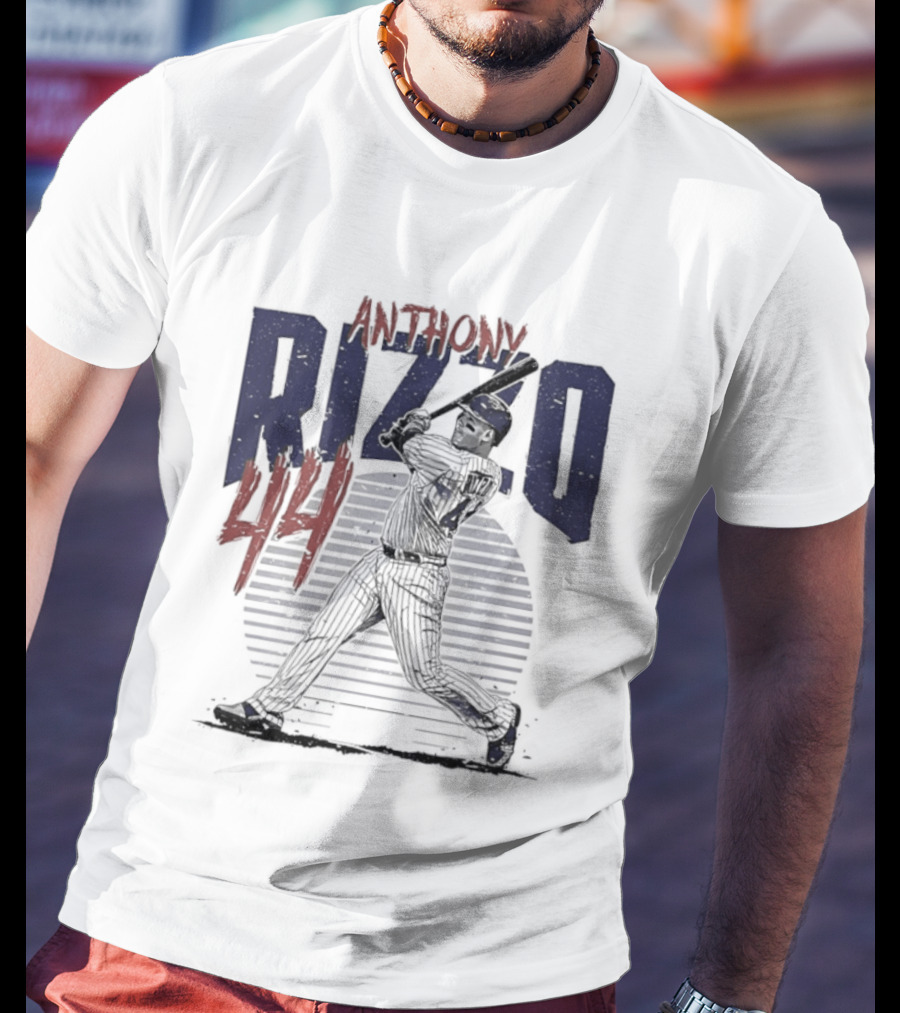 Anthony Rizzo 44 Chicago Cubs Slugger Baseball Swing T-Shirt