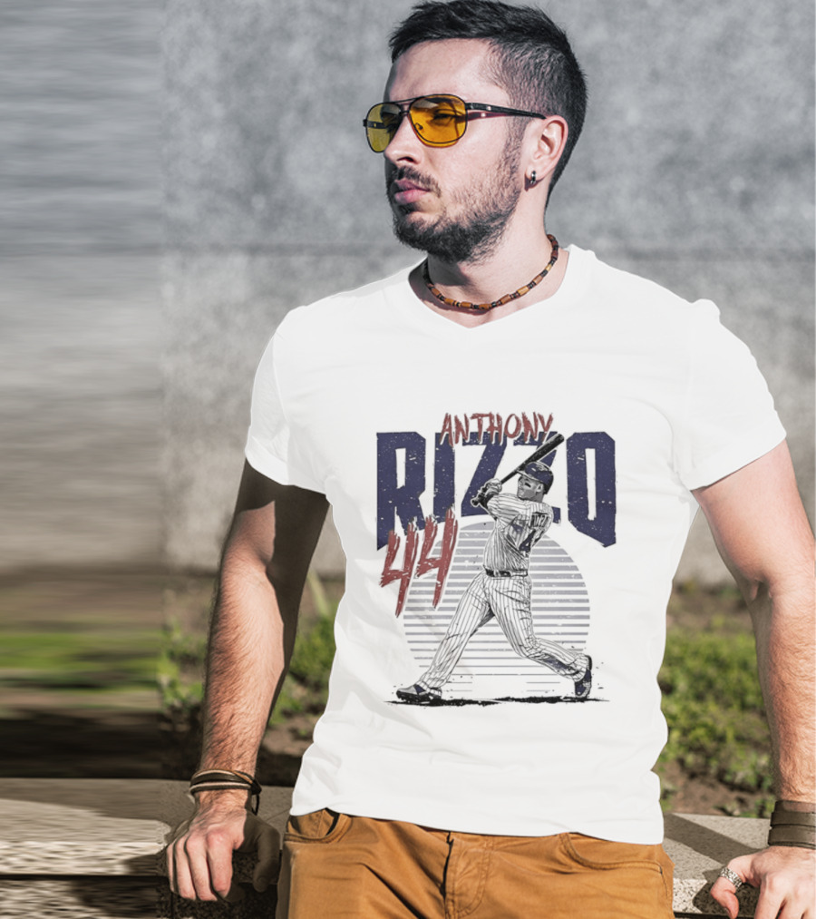 Anthony Rizzo 44 Chicago Cubs Slugger Baseball Swing T-Shirt