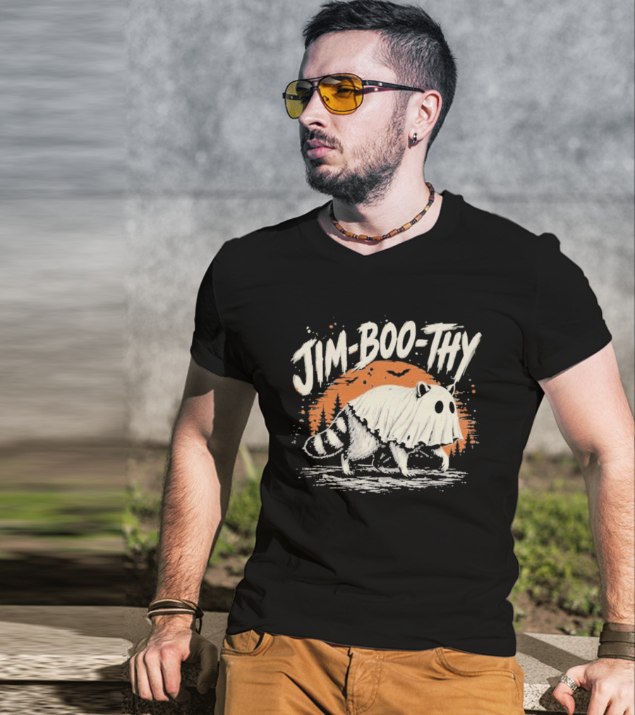Jim Boo Thy Halloween Raccoon Ghost Costume T-Shirt