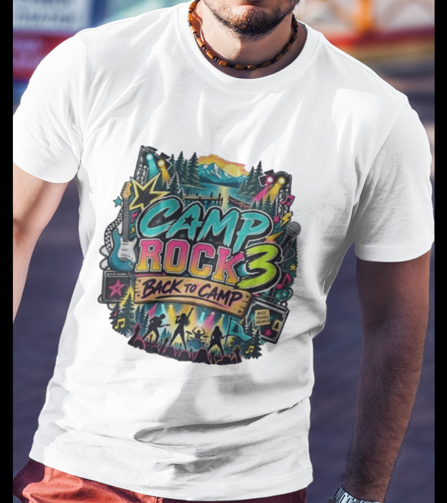 Camp Rock 3 Back To Camp Music Stage Adventure With Guitars And Stars T-Shirt