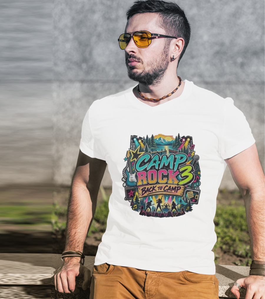 Camp Rock 3 Back To Camp Music Stage Adventure With Guitars And Stars T-Shirt