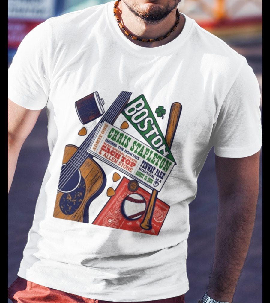 Chris Stapleton Live At Fenway Park Boston August 15 2026 Featuring The Honchos Zach Top Allen Stone T-Shirt