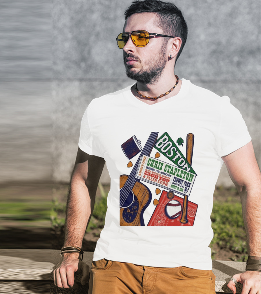 Chris Stapleton Live At Fenway Park Boston August 15 2026 Featuring The Honchos Zach Top Allen Stone T-Shirt